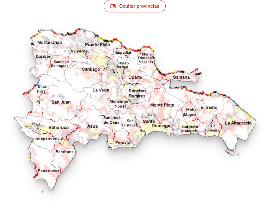 Mapa de cobertura con provincias