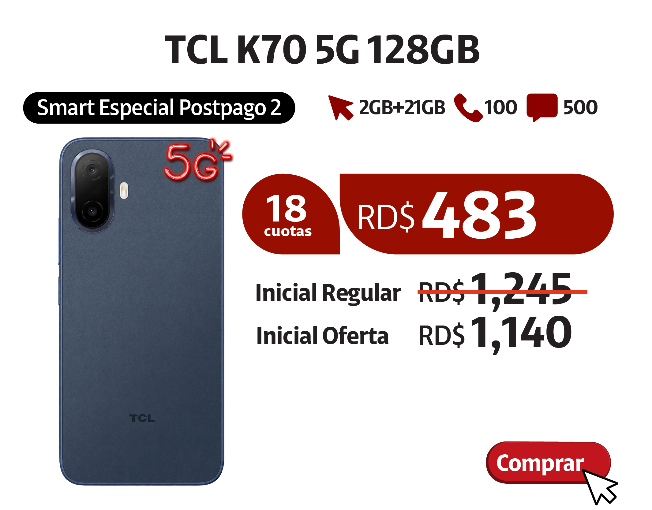 TCL K70 128GB Star Blue