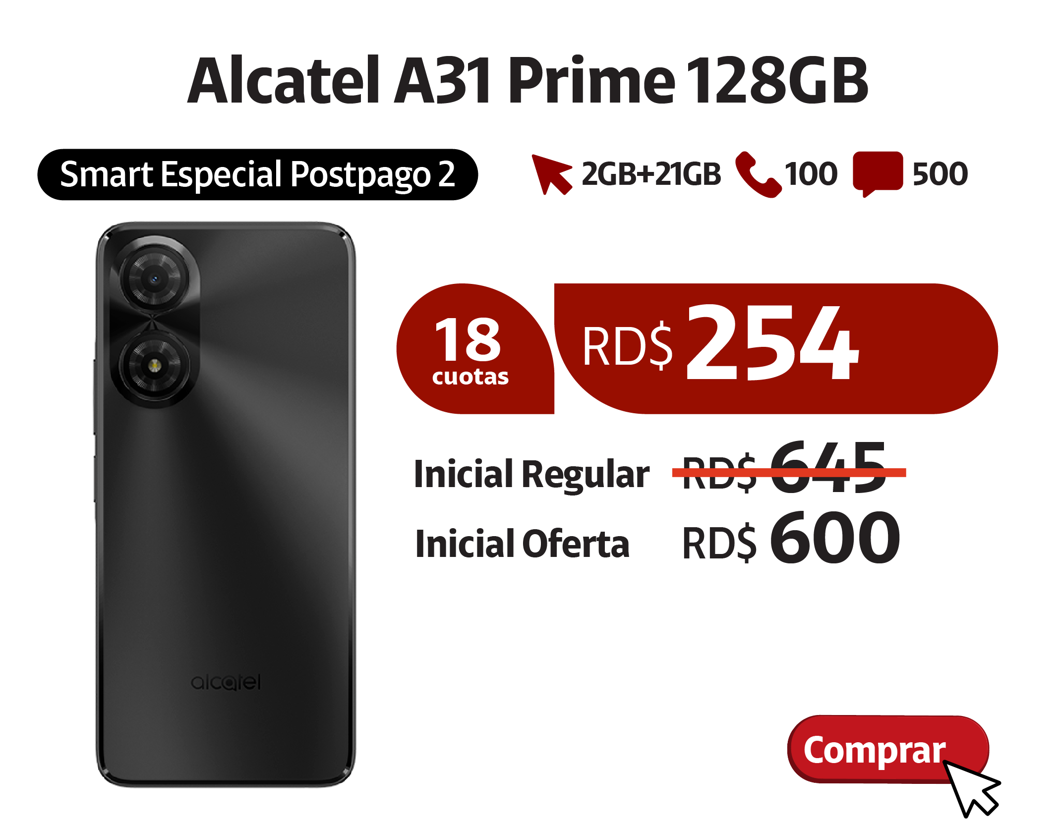 Alcatel A31 Prime Space Gray
