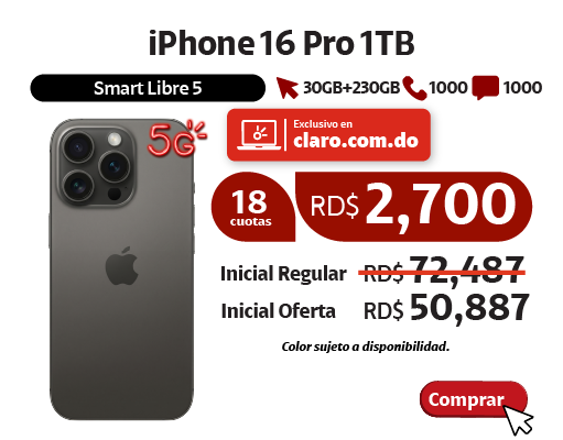 iPhone 16 Pro 1TB Titanio Negro
