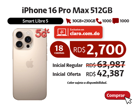 iPhone 16 Pro Max 512GB Titanio Desierto