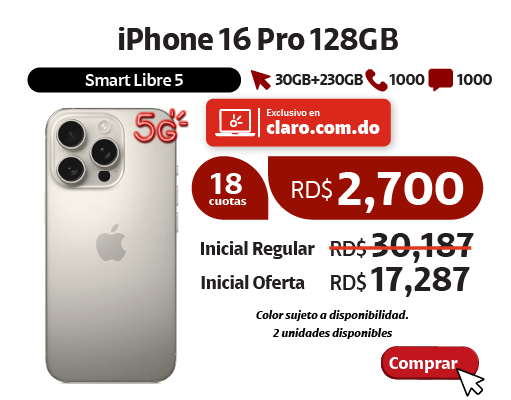 iPhone 16 Pro 128GB Titanio Natural