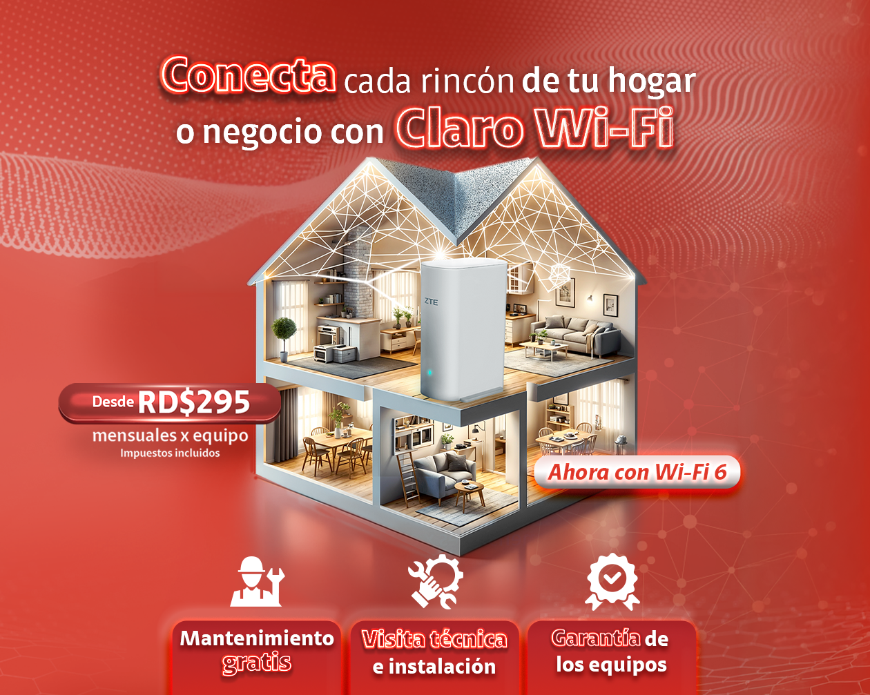 Conecta cada rincón de tu hogar o negocio con Claro WiFi